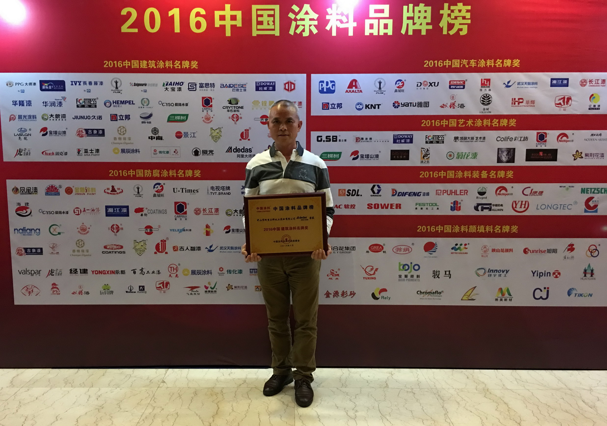 阿里大師榮獲“2016中國建筑涂料**獎”和“2016中國藝術(shù)涂料**獎”